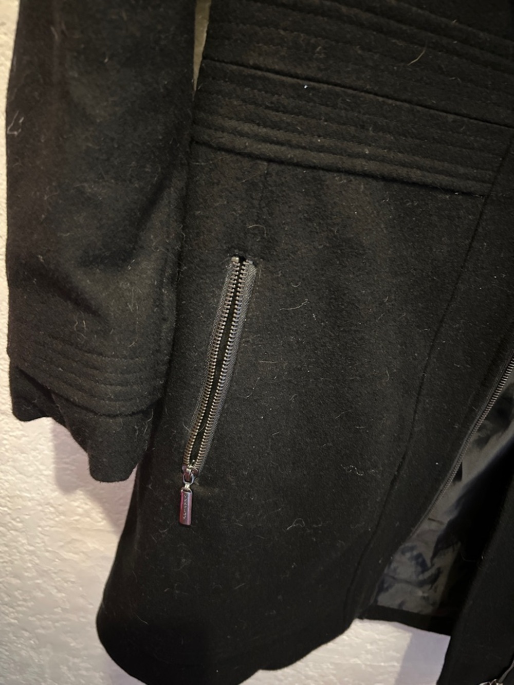 Vertigo Paris Black Military-Style Wool Blend Pea Coat - Picture 3 of 6